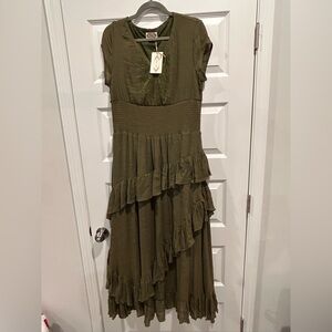 Joyfolie BNWT Ivy Maxi Dress Moss Green Size L